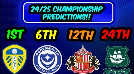 My Official 24/25 Championship predictions!!