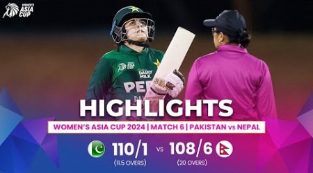 Pakistan (W) vs Nepal (W) | ACC Women&#39;s Asia Cup | Match 6 | Highlights