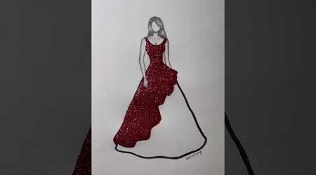 beautiful wedding dress #drawing #art #satisfying #painting #draw #trending #shorts #trend #soccer