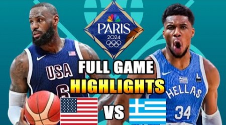 Team USA vs Greece FULL GAME Highlights | July 24, 2024 | Olympic Men’s Basketball Exhibition