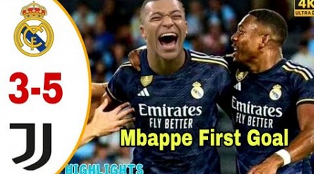 Real Madrid vs Juventus 5-3 - Mbappe First Goal - All Goals &amp; Highlights - 2024