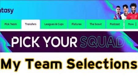 My Fantasy Premier League SQUAD selection - تشكيلة الفانتازى للموسم الجديد