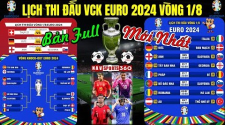 Lịch Thi Đấu Vòng 1/8 Euro 2024 Mới Nhất | Vòng Knock Out Đầy Kịch Tính (Bản Đầy Đủ), Ngày 29/6/2024