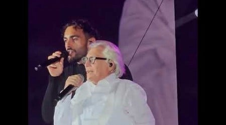 NINO D&#39;ANGELO OSPITA MARCO MENGONI E CANTA DAL PALCO DEL MARADONA MARÌ #napoli