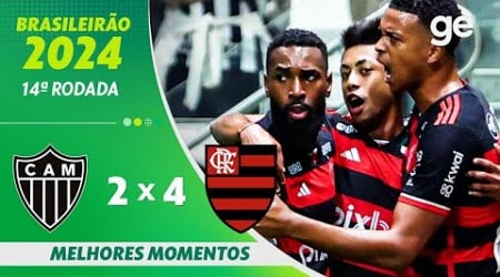 ATLÉTICO-MG 2 X 4 FLAMENGO | MELHORES MOMENTOS | 14ª RODADA BRASILEIRÃO 2024 | ge.globo