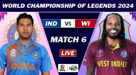 INDIA vs WEST INDIES 6th T20 MATCH LIVE COMMENTARY | IND vs WI LIVE | WORLD CHAMPIONS OF LEGENDS