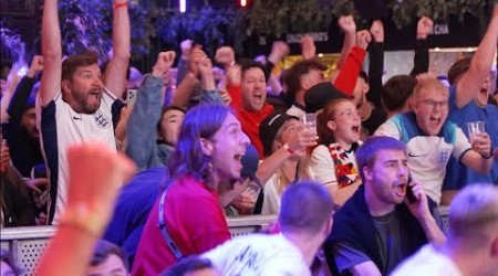 ENGLAND: Three Lions Fans in Liverpool Jubilant After Saka Goal: England 1-1 Switzerland: Euro 2024