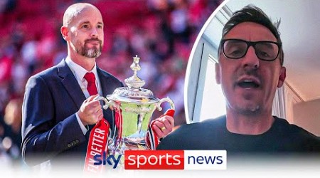 Gary Neville reacts to Erik Ten Hag&#39;s new Manchester United contract