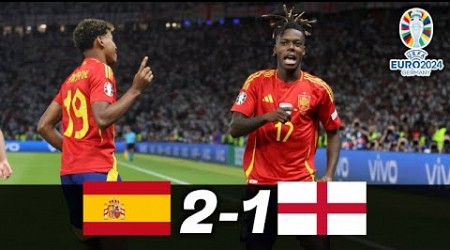 ESPAÑA vs INGLATERRA 2-1 - Goles y Resumen del partido - EUROCOPA 2024