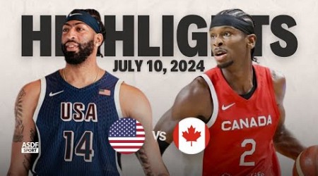 Team USA vs CANADA Full Game Highlights (Friendly International Games 2024)