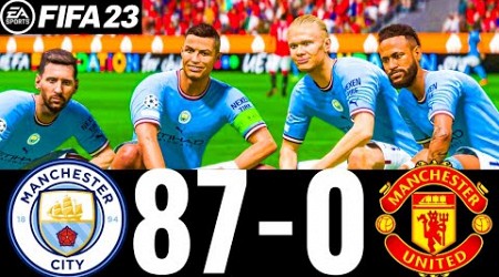 FIFA 23 - MESSI, RONALDO, MBAPPE, NEYMAR, ALL STARS | MAN CITY 87-0 MAN UTD | UCL FINAL