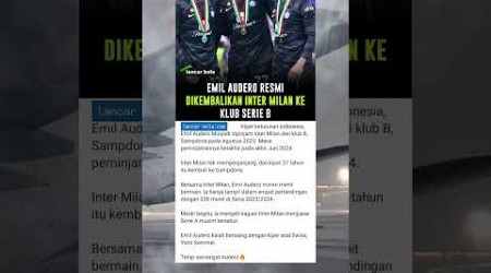 emil Audero di kembalikan inter Milan ke klub Serie-B #timnasindonesia #ronaldo #pemain #selebrasi