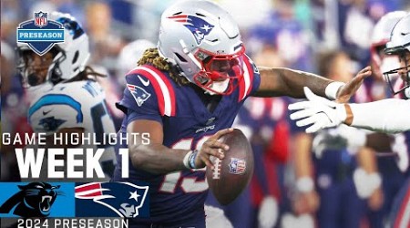 Carolina Panthers vs. New England Patriots | 2024 Preseason Week 1 Game Highlights