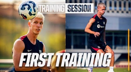 DANI OLMO&#39;s FIRST TRAINING for FC BARCELONA! 