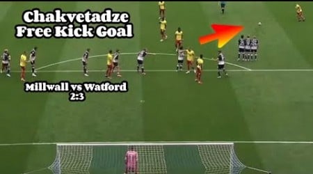 Chakvetadze Free Kick Goal - Millwall vs Watford 2:3 - 10.08.2024 - ჩაკვეტაძის ჯარიმა მილუოლის კარში