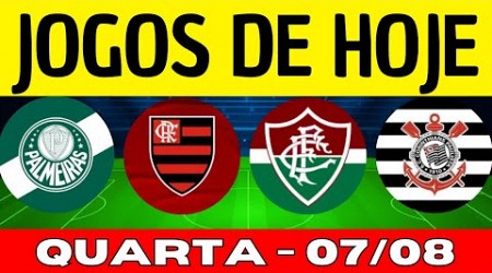 JOGOS DE HOJE | BRASILEIRÃO 2024 | QUARTA-FEIRA 07/08/2024 | JOGOS DO CAMPEONATO BRASILEIRO