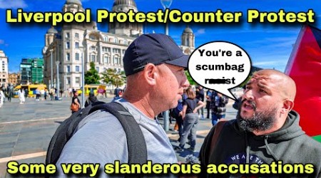 Liverpool Protest And Counter Protest “you’re a scumbag ra€!st”