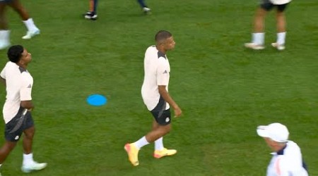 Kylian Mbappe ALL SMILES as Real Madrid train ahead of UEFA Super Cup 