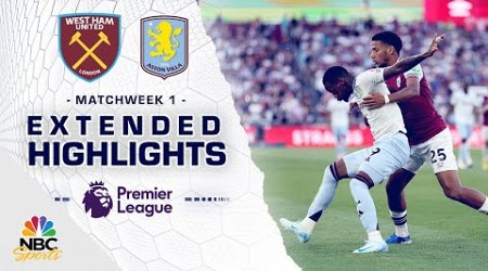 Aston Villa v. West Ham United | PREMIER LEAGUE HIGHLIGHTS | 8/17/2024 | NBC Sports