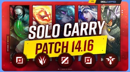 The NEW BEST SOLO CARRY CHAMPIONS on PATCH 14.16 - League of Legends