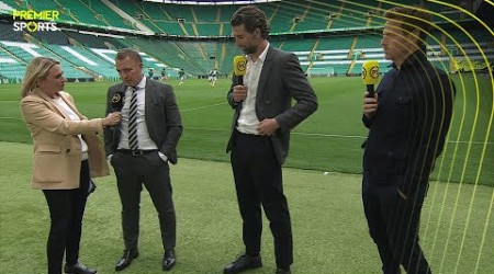 Celtic manager Brendan Rodgers in conversation after 3-1 victory against Hibernian