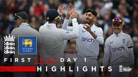 Woakes &amp; Bashir Take 3-Wickets Each | Highlights - England v Sri Lanka Day 1 | Rothesay Test 2024