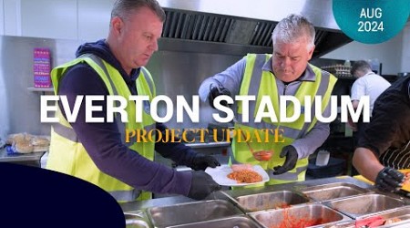 Feeding the Everton Stadium construction team! | Former Blues help out in the kitchen