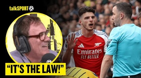 Tony Cascarino Claims IT WAS RIGHT That Declan Rice Was Sent Off For Arsenal Vs Brighton