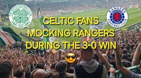 CELTIC FANS MOCKING RANGERS DURING THE 3-0 WIN AT CELTIC PARK