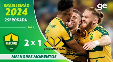 CUIABÁ 2 X 1 CRICIÚMA | MELHORES MOMENTOS | 25ª RODADA BRASILEIRÃO 2024 | ge.globo