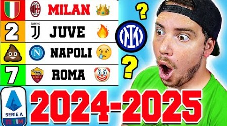 IL MIO PRONOSTICO sulla CLASSIFICA della SERIE A 2024 2025