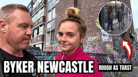 BYKER ~ NEWCASTLES most deprived estate where the average life expectancy is 64.