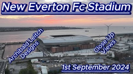 New Everton Fc Stadium - 1/9/24 - Bramley Moore Dock - close up fly around