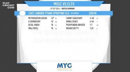 Millwall Stars CC 1st XI v East London Titans Sporting Club 1st XI