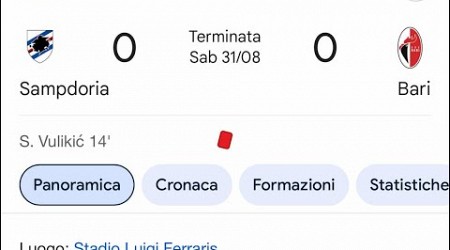 Post partita a a caldo di Sampdoria-Bari