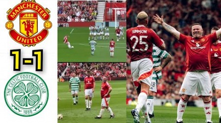 Man United legends vs Celtic legends (1-1) | Wayne Rooney superb free kick goal ...