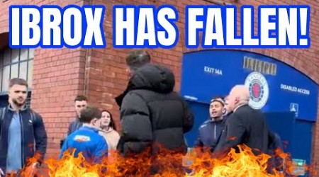 rangers fans confront Philippe Clement and players outside Ibrox 