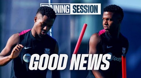 ANSU FATI is BACK with the GROUP! | FC Barcelona training 