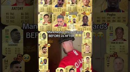 Manchester United cards Before vs After with Sancho,Mount and Antony 