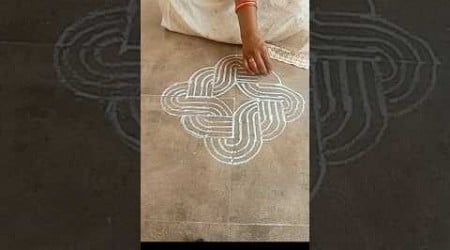 padi kolam, muggulu, Celtic knot kolam, easy kolam#shorts