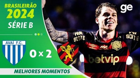 AVAÍ X SPORT | MELHORES MOMENTOS | 25ª RODADA BRASILEIRÃO SÉRIE B 2024 | ge.globo