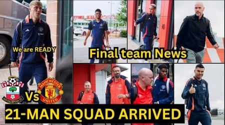 Ugarte,Hojlund, Zirkzee,Amad- Man United 21-Man squad ARRIVED Southampton |FIND OUT WHO&#39;S IN SQUAD