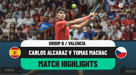 Carlos Alcaraz v Tomas Machac Highlights | Spain v Czechia Davis Cup 2024 Finals Group Stage