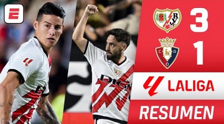 RAYO VALLECANO selló contundente triunfo ante OSASUNA con debut de JAMES RODRÍGUEZ | La Liga