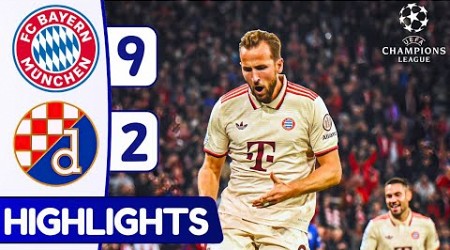 Bayern Munich vs Dinamo Zagreb (9-2) | Highlights &amp; Goals | UEFA Champions League 24/25