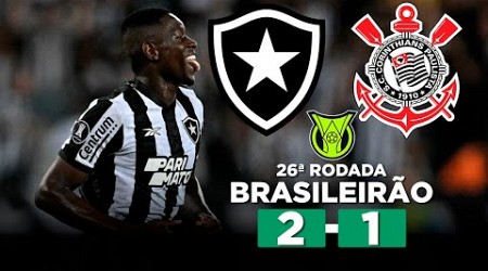 BOTAFOGO VENCE O CORINTHIANS E SE ISOLA NA LIDERANÇA DO BRASILEIRÃO! BOTAFOGO 2 x 1 CORINTHIANS