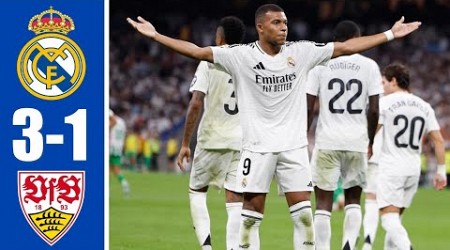 Real Madrid vs Stuttgart (3-1): Mbappe goal, Rudiger goal, Endrick goal