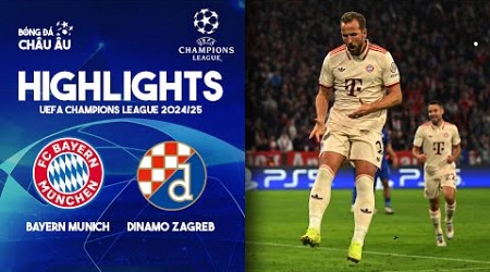 Highlights | BAYERN MUNICH vs DINAMO ZAGREB | Cú poker cực cháy của Kane | Champions League 2024/25