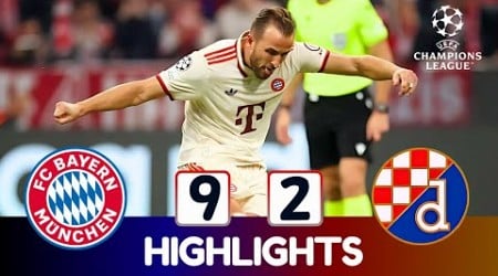 Bayern Munich vs Dinamo Zagreb (9-2) | Highlights &amp; Goals | UEFA Champions League 24/25