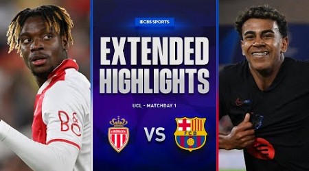 Monaco vs. Barcelona: Extended Highlights | UCL League Phase MD 1 | CBS Sports Golazo